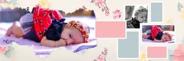 Birthday & Baby Album PSD in Cinematic Glitter Accents Style