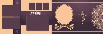 Bright & Dreamy Wedding Album 12x36 PSD with Damask Texture