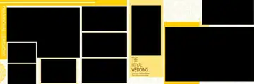 Bright & Graceful Wedding Album 12x36 PSD with Watercolour Splash
