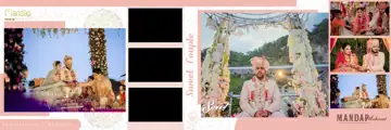 Bright Karizma Wedding Album 12x36 PSD with Gold Frame
