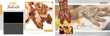 Charming Mehndi Wedding Album 12x36 PSD with Pastel Clouds