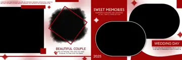 Charming & Rich Maroon Wedding Album 12x36 PSD with Mandala Art