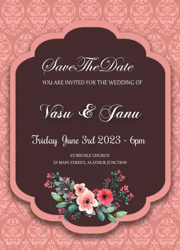 Charming Royal Arch Wedding Invitation 12x36 PSD