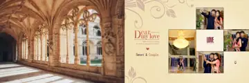 Charming & Soft Pastel Wedding Album 12x36 PSD with Temple Motif