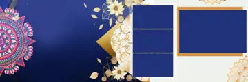 Charming Wedding Album 12x36 PSD with Geometric Lines