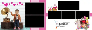 Cinematic Birthday & Baby Album 12x36 PSD – Brush Strokes