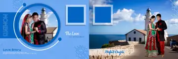 Cinematic & Classic Wedding Album 12x36 PSD with Floral Border