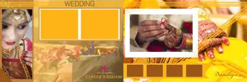 Cinematic Indian Wedding Album 12x36 PSD with Damask Texture