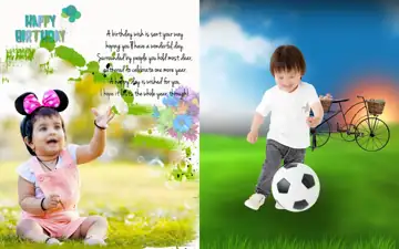 Classic Birthday & Baby Album PSD – Bokeh Lights