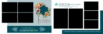 Classic & Timeless Wedding Album 12x36 PSD with Peacock Art