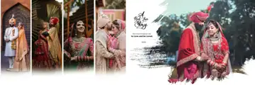 Dreamy & Elegant Wedding Album 12x36 PSD with Geometric Lines