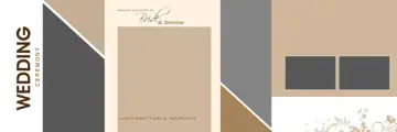 Dreamy & Golden Wedding Album 12x36 PSD with Damask Texture
