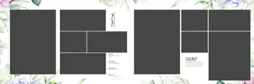 Dreamy & Minimal Wedding Album 12x36 PSD with Geometric Lines