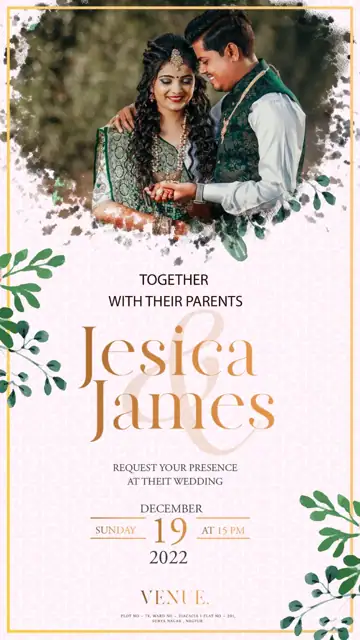 Dreamy Peacock Art Wedding Invitation PSD