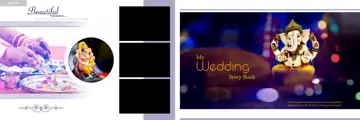 Dreamy & Timeless Wedding Album 12x36 PSD with Watercolour Splash