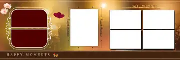 Dreamy & Vibrant Wedding Album 12x36 PSD with Damask Texture