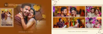 Elegant Indian Wedding Album 12x36 PSD with Geometric Lines