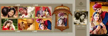 Elegant & Traditional Wedding Album 12x36 PSD with Watercolour Splash