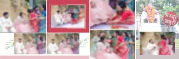 Engagement Wedding Album 12x36 PSD – Floral Gold Frame Design