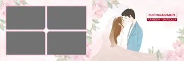 Engagement Wedding Album 12x36 PSD – Minimal Floral Border Design