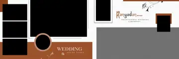 Floral & Dreamy Wedding Album 12x36 PSD with Geometric Lines