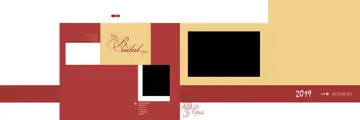 Floral & Graceful Wedding Album 12x36 PSD with Gold Frame