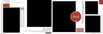 Floral & Graceful Wedding Album 12x36 PSD with Vintage Frame