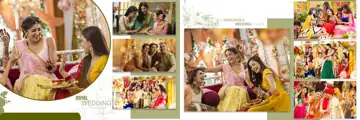 Floral Mehndi Wedding Album 12x36 PSD with Lotus Design