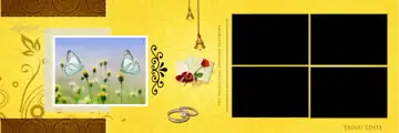 Floral & Premium Wedding Album 12x36 PSD with Temple Motif