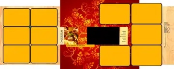 Floral Temple Motif Photo Album 12x30 PSD