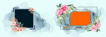 Floral Wedding Album Cover 14x40 PSD with Pastel Clouds