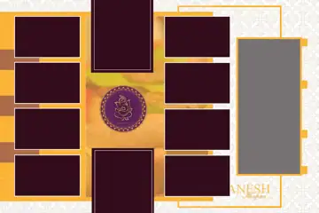 Free Artistic Wedding Album Cover 20x30 PSD – Paisley Pattern