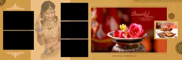 Free Bright Karizma Wedding Album 12x36 PSD – Gold Frame