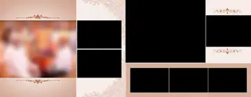 Free Classic Wedding Photo Album 14x36 PSD – Gold Frame