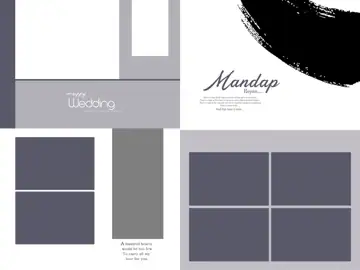 Free Classic Wedding Photo Album 18x24 PSD – Damask Texture