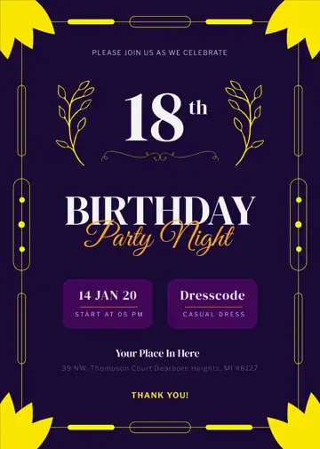 Free Dreamy Birthday Wedding Invitation PSD – Glitter Accents