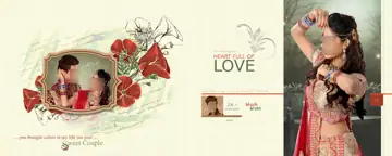 Free Elegant Engagement Wedding Album 12x36 PSD – Floral Border