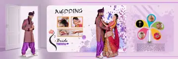 Free Elegant Muslim Wedding Album 12x36 PSD – Watercolour Splash