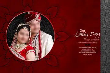Free Floral Indian Wedding Album Cover 12x18 PSD – Mandala Art