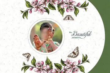 Free Floral Wedding Album Cover PSD – Glitter Accents