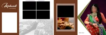 Free Fresh Mehndi Wedding Album 12x36 PSD – Vintage Frame