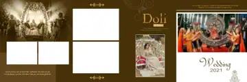 Free Golden Wedding Album 12x36 PSD – Watercolour Splash