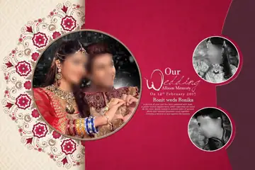 Free Luxury Indian Wedding Album Cover 12x18 PSD – Glitter Accents