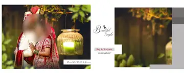 Free Modern Wedding Photo Album 12x30 PSD – Floral Border