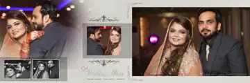 Free Rich Maroon Wedding Album 12x36 PSD – Gold Frame