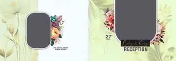 Free Royal Wedding Album Cover 14x40 PSD – Vintage Frame