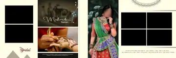 Free Soft Pastel Mehndi Wedding Album 12x36 PSD – Gold Frame