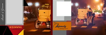 Free Soft Pastel Wedding Album 12x36 PSD – Gold Frame