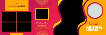 Free Stylish Wedding Album 12x36 PSD – Gold Frame