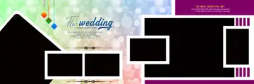 Free Traditional Wedding Album 12x36 PSD – Gold Frame